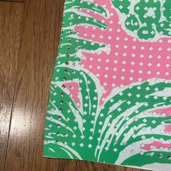 Lilly Pulitzer Perla Pink Laser Cut Scuba Shift Dress Pink and Green - Picture 4 of 13